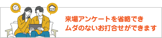 来場アンケートを省略でき無駄のないお打ち合わせができます